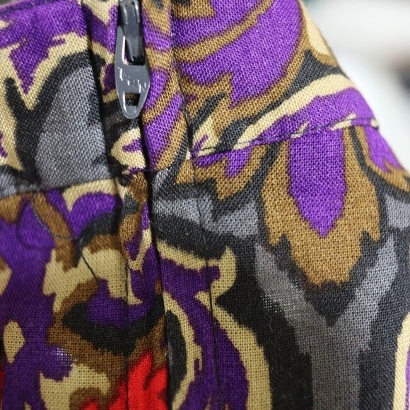 Vintage Midi Skirt Adam Yves Colorful Floral Gray Skirt 18 - Picture 9 of 11